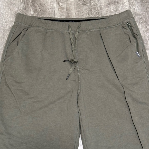Men's Eddie Bauer XL Jogger Athletic Olive Green Side Zipper 4 Pockets Lounge - Picture 5 of 12
